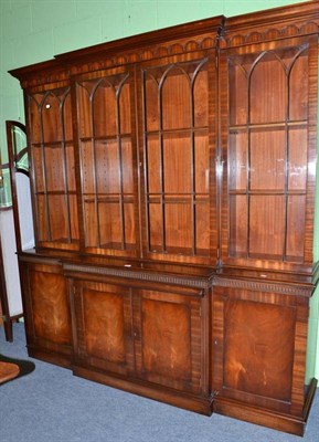 Lot 489 - A reproduction mahogany library bookcase