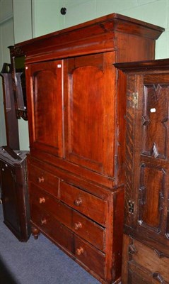 Lot 495 - A Victorian stained pine linen press