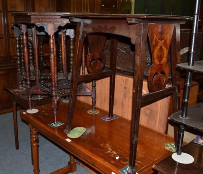 Lot 503 - An Art Nouveau inlaid mahogany side table and an octagonal centre table