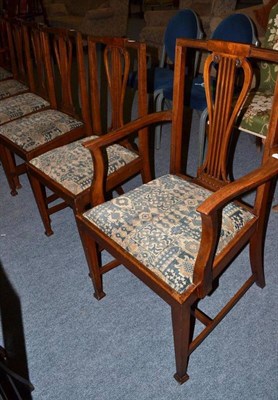 Lot 549 - A set of six Edwardian mahogany dining chairs including two carvers