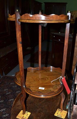 Lot 580 - A Edwardian inlaid mahogany two tier galleried whatnot