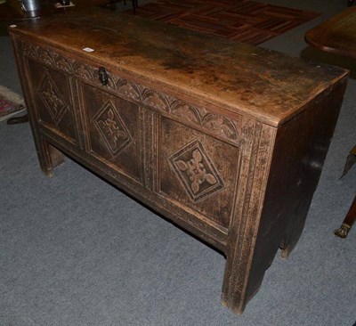 Lot 584 - An 18th century oak linen chest