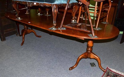 Lot 605 - Georgian oak reproduction D-end table and clips