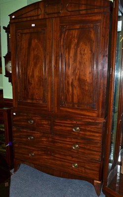 Lot 623 - A George IV mahogany linen press converted to hanging space