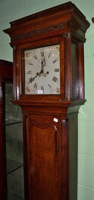 Lot 635 - A Georgian oak eight day longcase clock with square painted dial