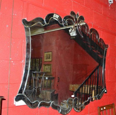 Lot 711 - Reproduction bevel glass mirror