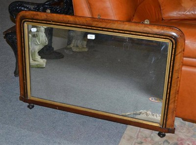 Lot 750 - A Victorian walnut small overmantel mirror