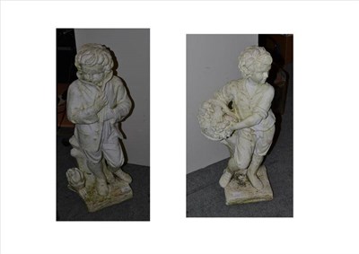 Lot 764 - Pair of white painted garden figures