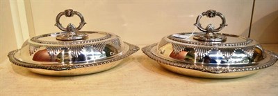 Lot 2 - Pair of silver plated entree dishes