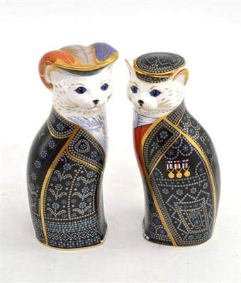 Lot 84 - Two Royal Crown Derby Royal Cats 'Pearly Queen' and 'Pearly King'
