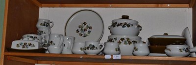 Lot 91 - Denby pottery 'Shamrock' pattern tea and dinner wares (two shelves)