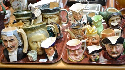 Lot 121 - Two trays of character jugs including Royal Doulton, Sylvac, etc