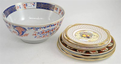 Lot 126 - Modern Imari large bowl, Pair of Spode limited edition plates 'Josephine', pair of Spode...