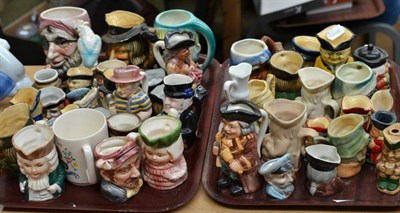 Lot 132 - Three trays of character jugs