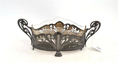 Lot 135 - A WMF pewter and glass basket (a.f.)