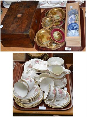 Lot 137 - A Royal Doulton Canton tea set, miniature china plates and miniature framed oils