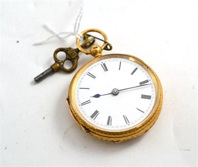 Lot 159 - A lady's 18ct gold fob watch