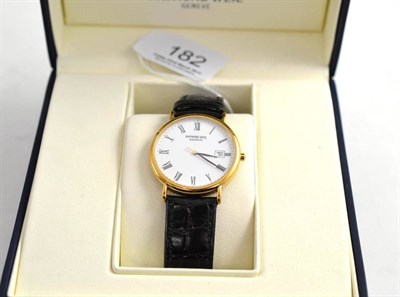 Lot 182 - A gentleman's plated wristwatch signed 'Raymond Weil'