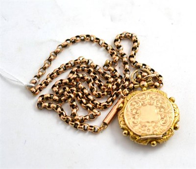 Lot 186 - A 9ct gold locket and chain