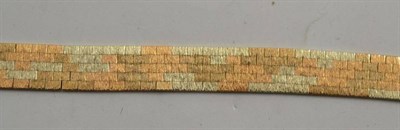 Lot 187 - A 9ct three colour gold bracelet