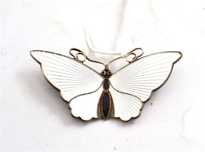 Lot 190 - A Norwegian silver and enamel butterfly brooch