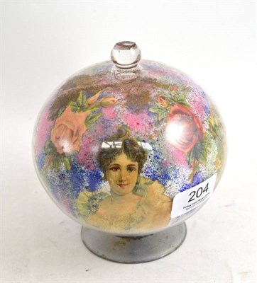 Lot 204 - A Victorian potichomania decorated sphere