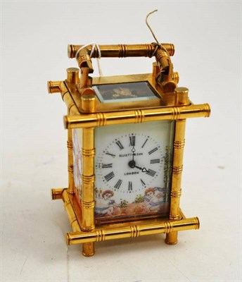 Lot 206 - A small brass carriage clock of recent date
