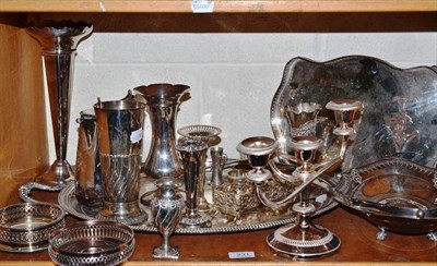 Lot 231 - A silver vase, two others, odd silver, wine coasters, silver plate, etc