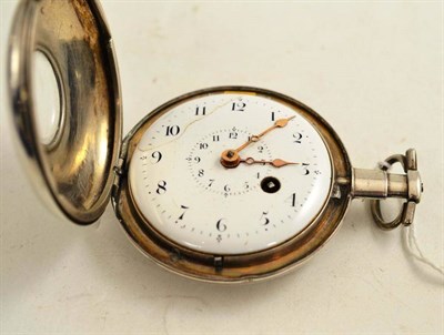 Lot 236 - A silver half hunter verge pocket watch, movement signed Jno Larkham, London