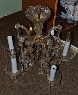 Lot 678 - Glass six branch chandelier