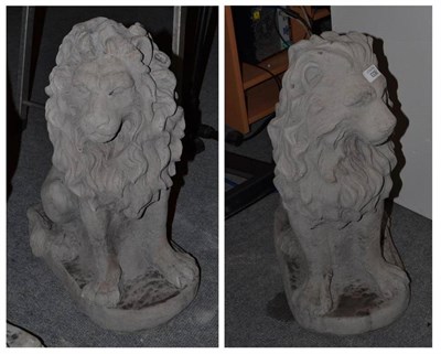 Lot 803 - Pair of decorative garden lions