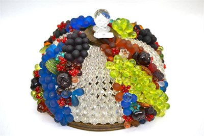 Lot 8 - Late 19th/early 20th century bead and fruit glass plafonnier