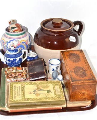 Lot 42 - A Poole pottery jar together with a collection of ceramic items, books etc