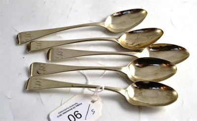 Lot 90 - Five Georgian silver teaspoons