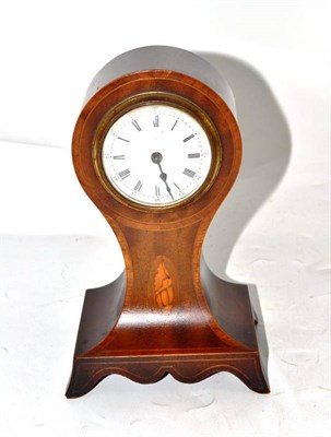 Lot 111 - An inlaid mantel timepiece