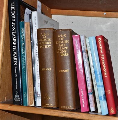 Lot 125 - Twelve reference books, Doulton and Saltglaze etc