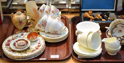 Lot 136 - Two Royal Worcester pieces of blush ivory, Royal Crown Derby cup and saucer, Shelley part tea...