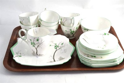 Lot 138 - A Shelley tea set of six cups, saucers and plates, slop bowl and milk jug
