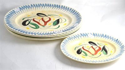 Lot 148 - Three Susie Cooper oval platters and two oval platters