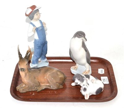 Lot 156 - Two Copenhagen figures and two Lladro pieces
