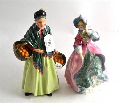 Lot 187 - Two Royal Doulton figures ";Spring Morning"; and ";The Orange Lady"