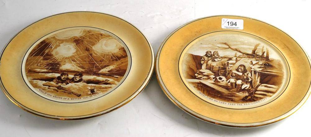 Lot 194 - Two Bruce Bainesfather plates ";Well you knows of a better ole goes to it"; and ";What time do they