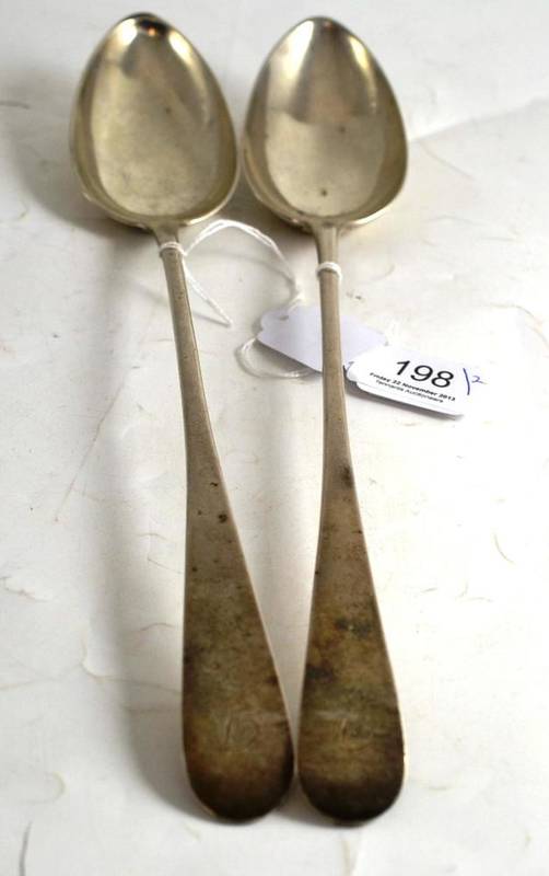 Lot 198 - Two Scottish silver basting spoons