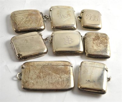 Lot 211 - Eight assorted silver vesta cases