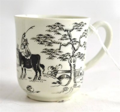 Lot 245 - First period Worcester coffee cup Buffalo pattern