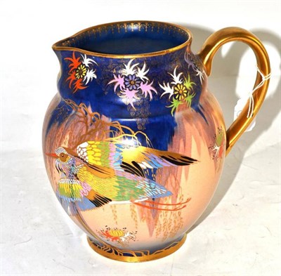 Lot 292 - Carltonware pottery jug decorated with a bird in flight