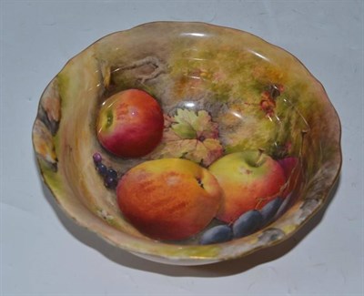 Lot 294 - A Royal Worcester fruit painted bowl, signed Ricketts