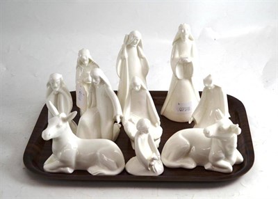 Lot 330 - Collection of ten Royal Doulton white glazed figures ";The Christmas Story"; (with boxes)