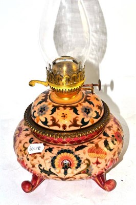 Lot 348 - Zolney pottery oil lamp