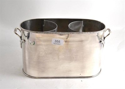 Lot 355 - A silver plated two bottle wine cooler